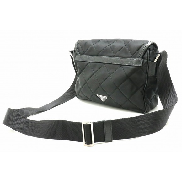 Prada Black Diagonal Shoulder Bag Nylon Calf - Picture 1 of 9